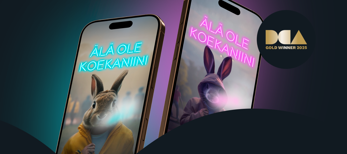 Älä ole koekaniini -kampanja palkittiin kahdessa kategoriassa Digital Communication Awardsissa 2025